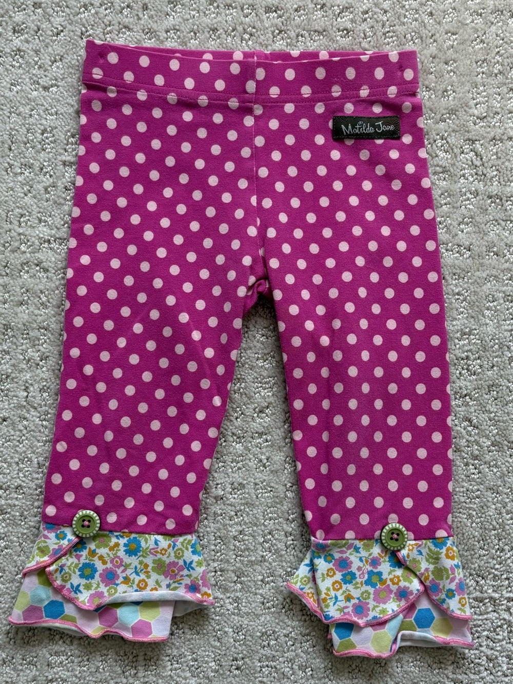 Matilda Jane Fuchsia Polka Dot Ruffle Pants Girl’s 2T